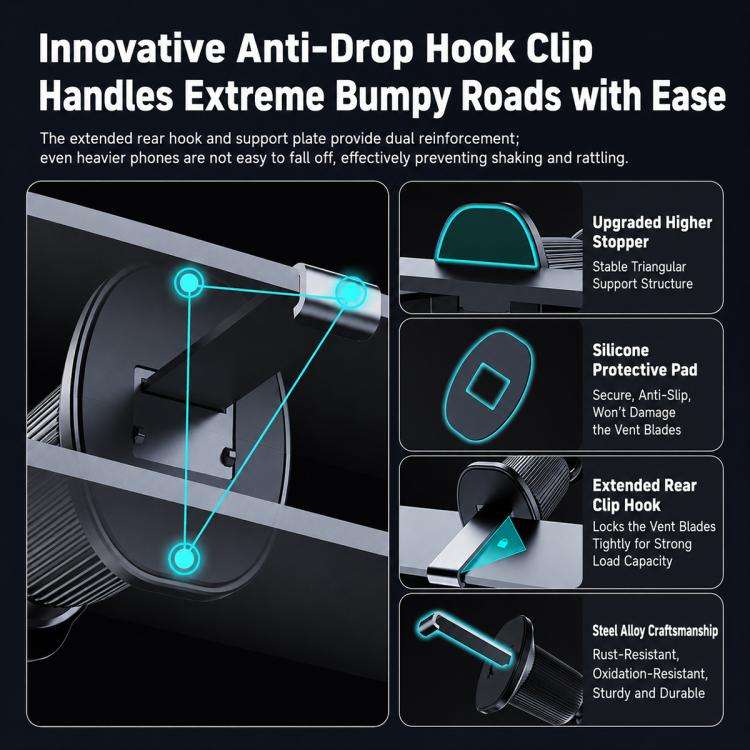 A8 Cooling Wireless Charger Car Air Outlet Holder With Digital display screen