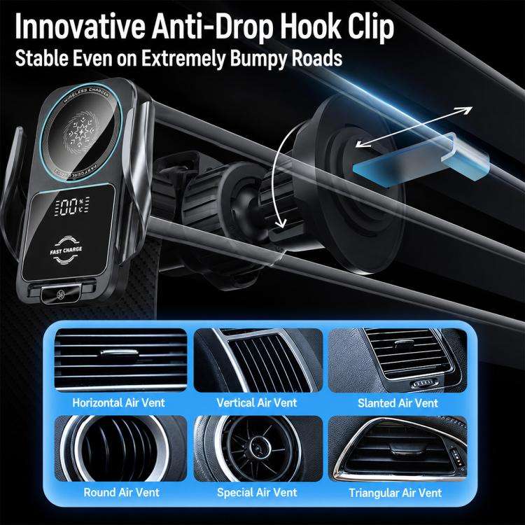 S7 Magnetic Cooling 15W Wireless Fast Charger Car Air Outlet Holder