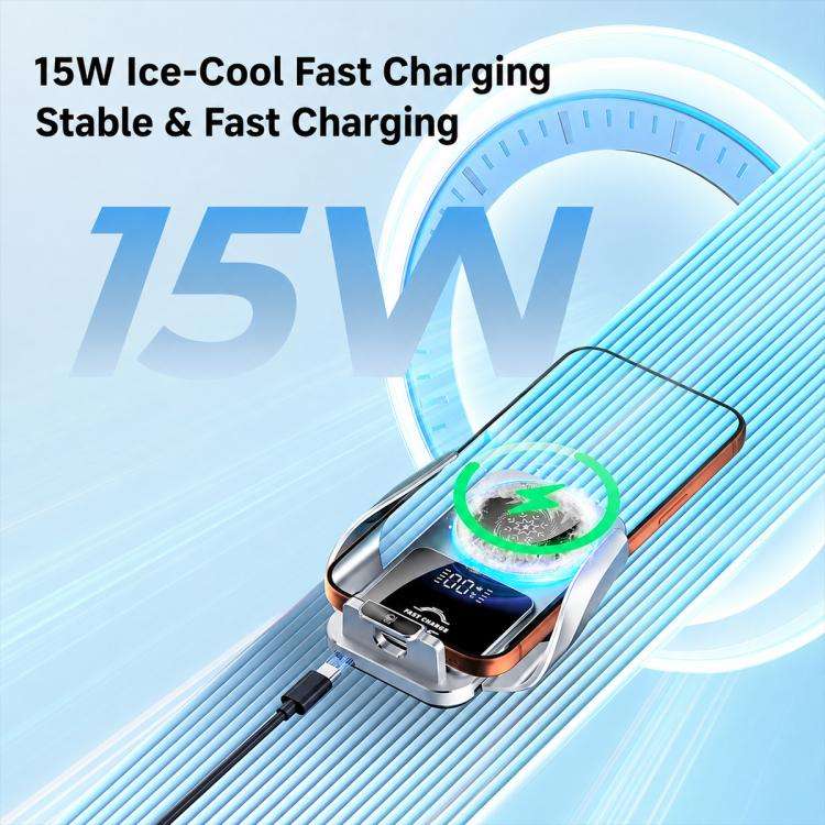 S7 Magnetic Cooling 15W Wireless Fast Charger Car Air Outlet Holder