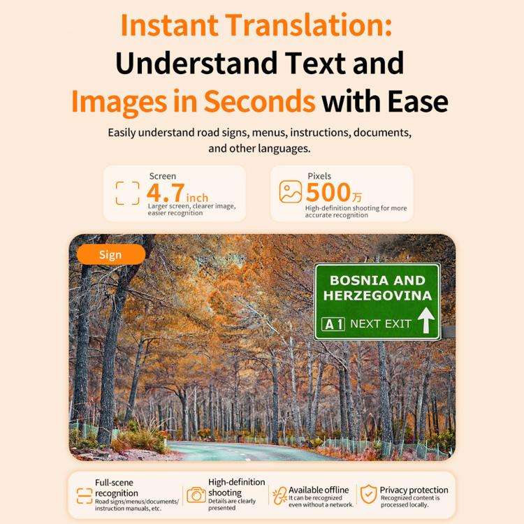 F80 Pro 4.7 inch Portable Audio and Video Calling AI Smart Translator, F80 Pro