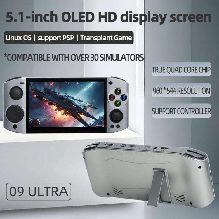 09 Ultra 5.1-inch HD OLED Handheld Game Console Supports Two-Player Battles, 64G, 128G