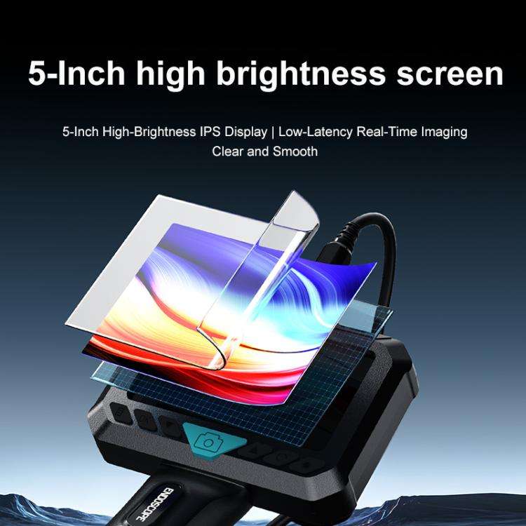 P280 5 inch HD Screen 8mm Industry Digital Endoscope, 2m Hard Cable Single-lens, 5m Hard Cable Si...