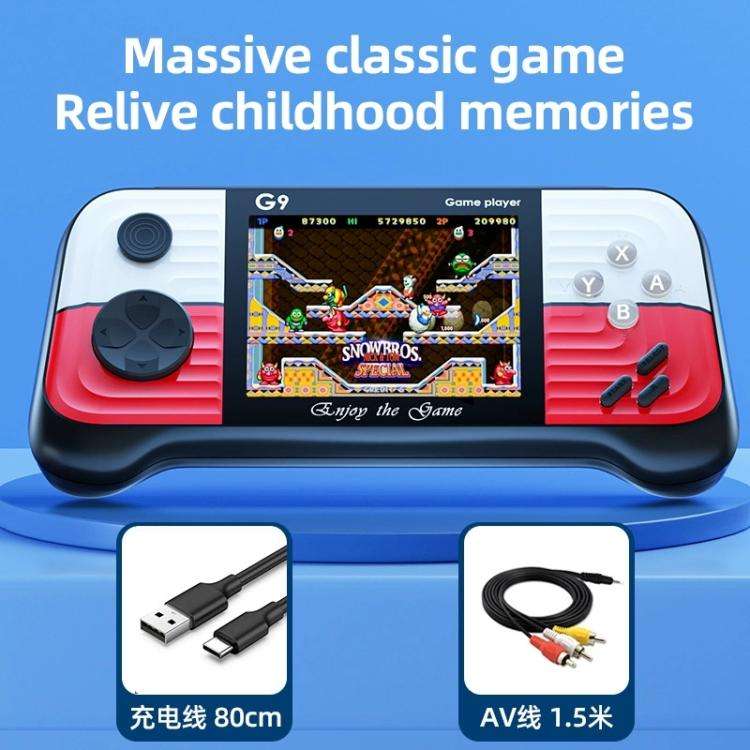 G9 3.0 inch Screen Portable Retro Handheld Video Game Console Built-in 600 Games, Single, Double,...