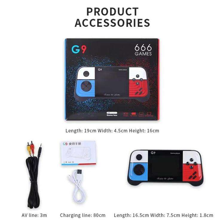 G9 3.0 inch Screen Portable Retro Handheld Video Game Console Built-in 600 Games, Single, Double,...