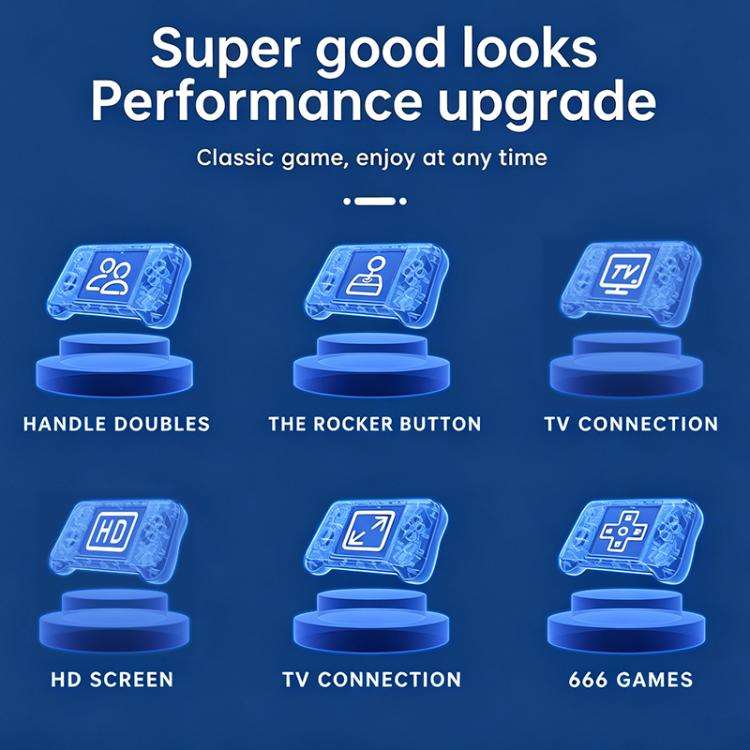 G9 3.0 inch Screen Portable Retro Handheld Video Game Console Built-in 600 Games, Single, Double,...