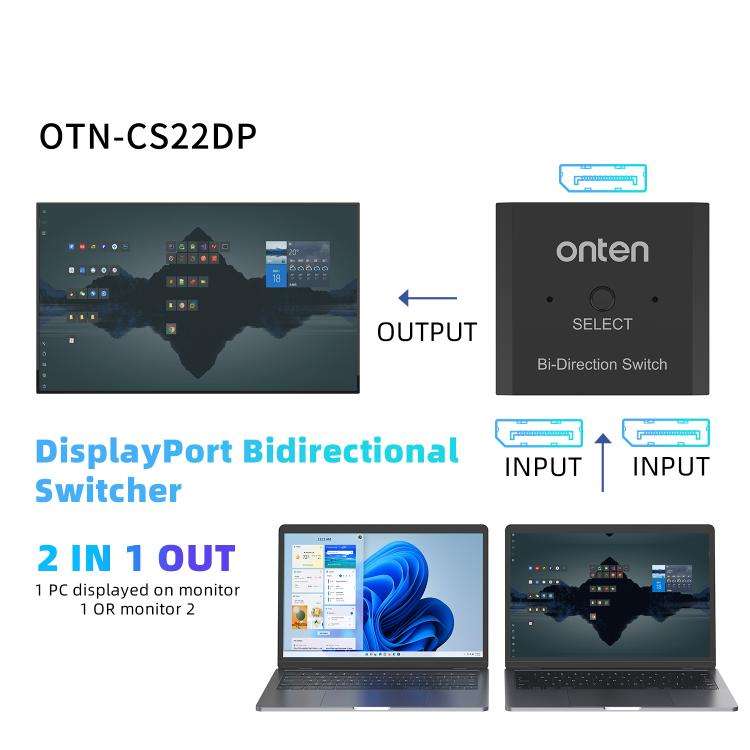 Onten CS22DP 8K 30Hz DP 1.4 Bidirectional Switcher
