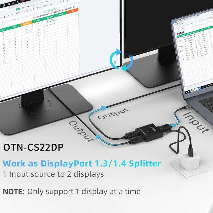 Onten CS22DP 8K 30Hz DP 1.4 Bidirectional Switcher