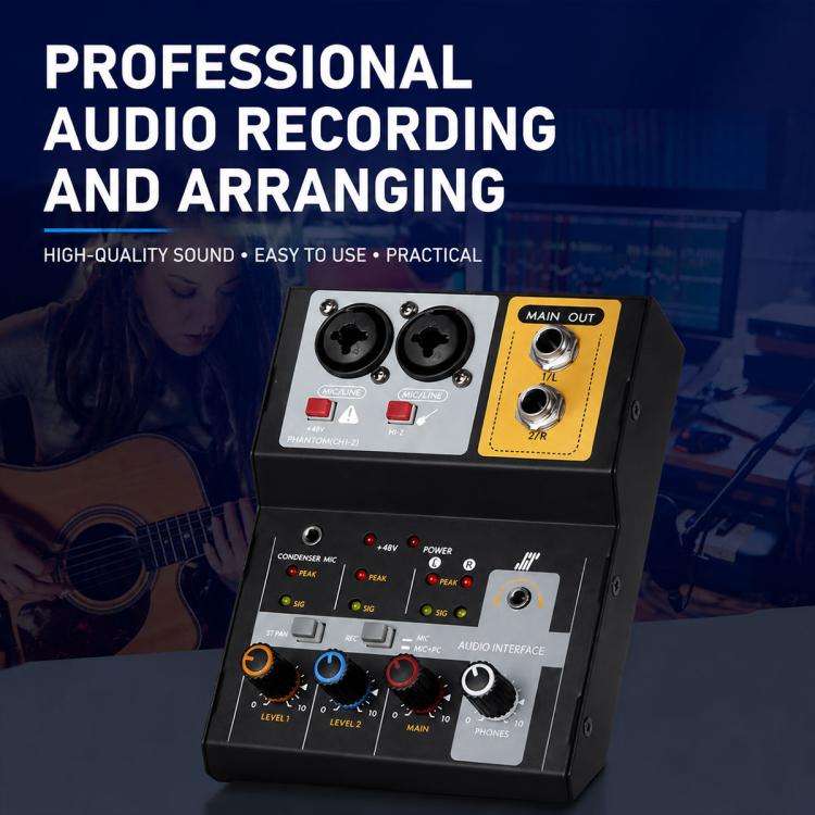 F-2A Multi-function Professional 2-way Recording Mixer USB Live Streaming Sound Card, F-2A