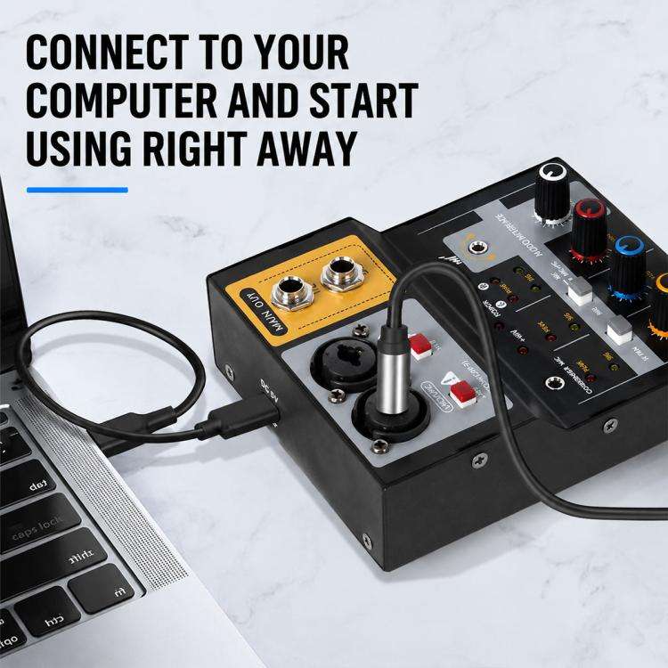F-2A Multi-function Professional 2-way Recording Mixer USB Live Streaming Sound Card, F-2A