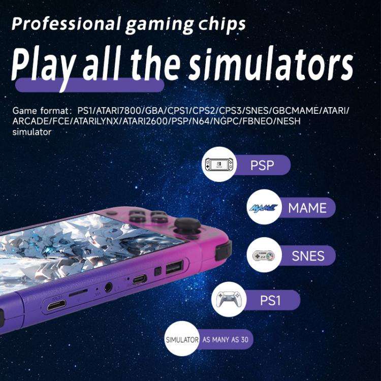 G50V 5-inch True-color Handheld Game Console Supports 19+ Emulators, 64G