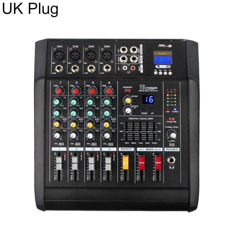 402D 4-Channel Multi-function Professional Bluetooth Mixer with Amplifier, EU Plug, UK Plug, US Plug