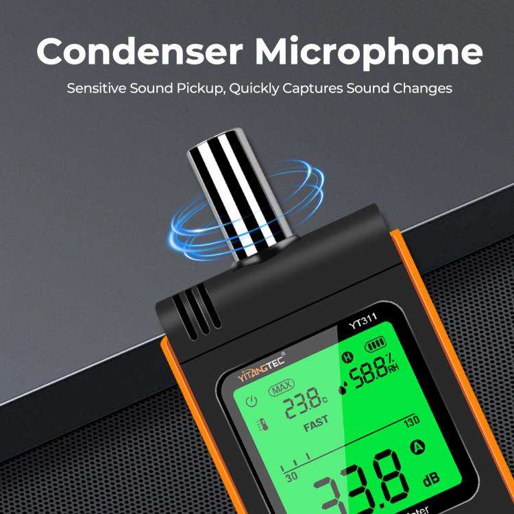 YT311 High Precision Digital Sound Level Meter Support Temperature and Humidity Measurement