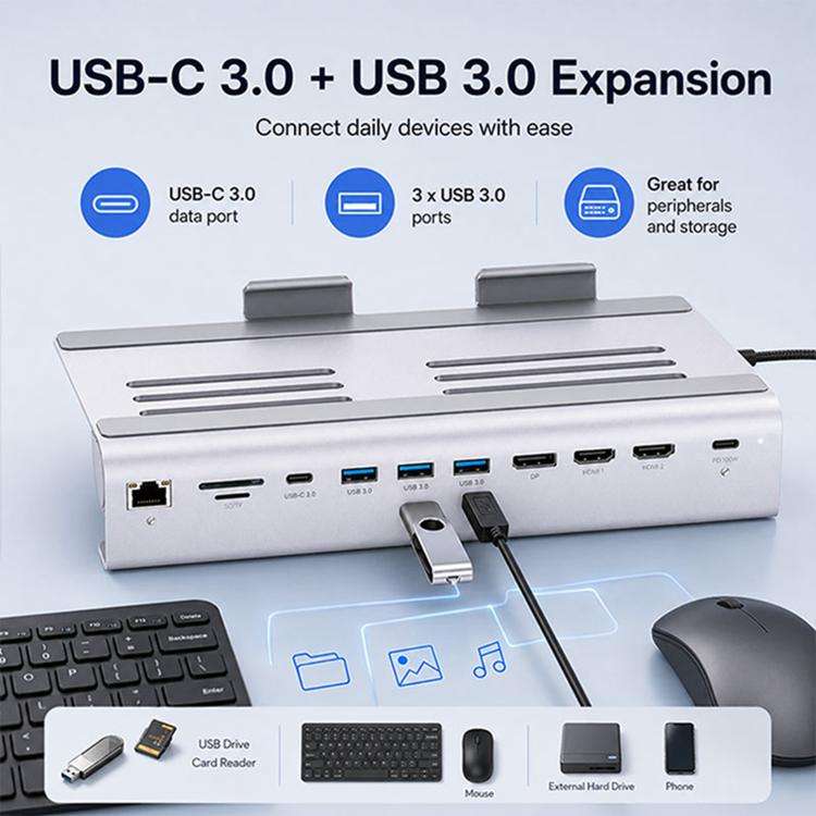 BYL-2601 Multifunctional 11-in-1 Laptop Stand Docking Station
