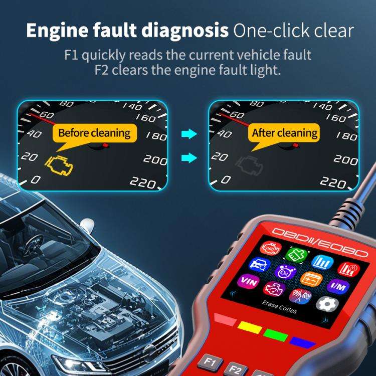 K2 Car OBDII Diagnostic Tool Smart Engine Fault Detector HUD, K2
