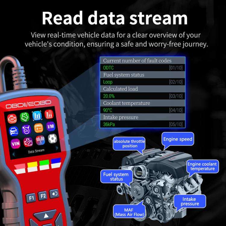 K2 Car OBDII Diagnostic Tool Smart Engine Fault Detector HUD, K2