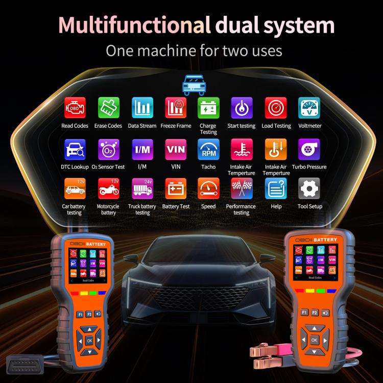 K2 Pro 2 in 1 Car OBDII Diagnostic Tool Battery Tester, K2 Pro