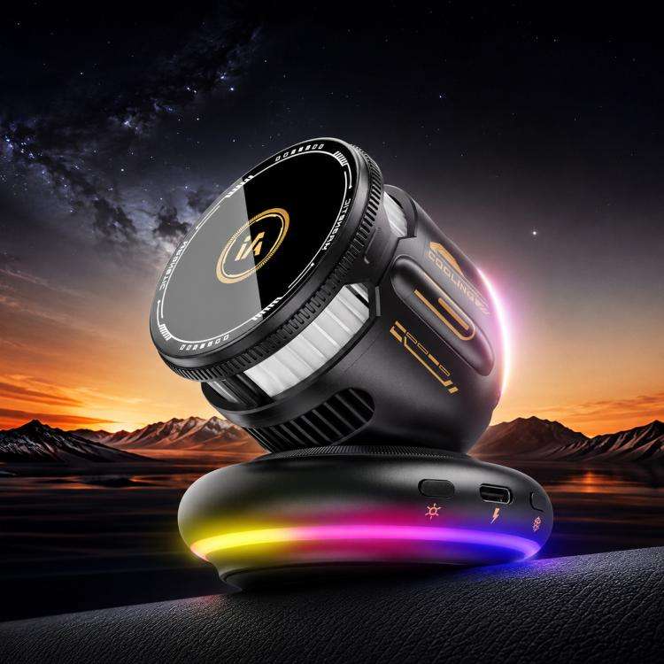 D3 15W Ice Magnetic Cooling RGB Car Mount Wireless Charging Phone Holder