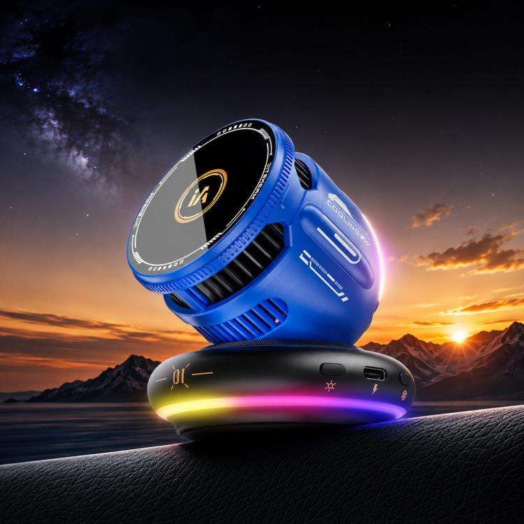 D3 15W Ice Magnetic Cooling RGB Car Mount Wireless Charging Phone Holder