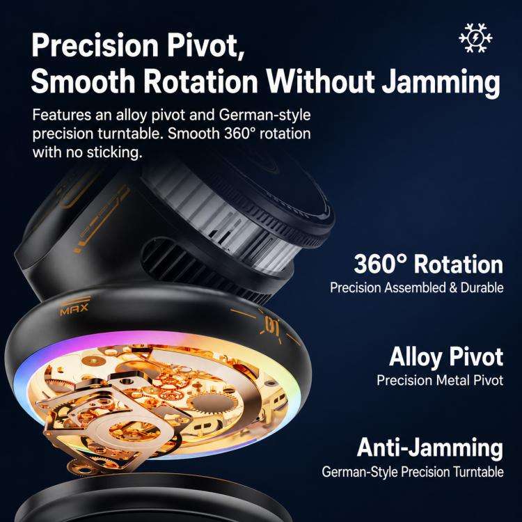 D3 15W Ice Magnetic Cooling RGB Car Mount Wireless Charging Phone Holder