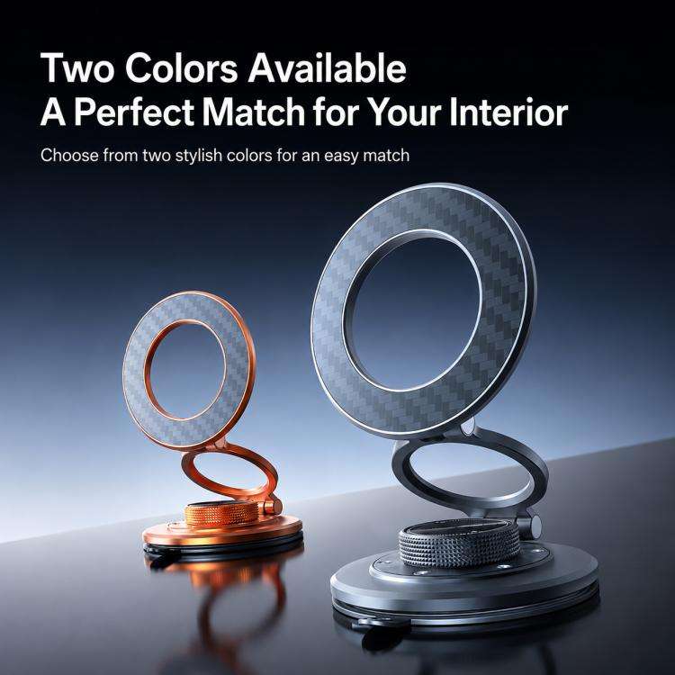 P7 360-Degree Rotating Ring Carbon Fiber Texture Alloy Magnetic Phone Holder