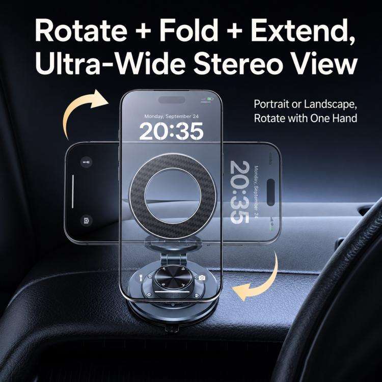 P7 360-Degree Rotating Ring Carbon Fiber Texture Alloy Magnetic Phone Holder
