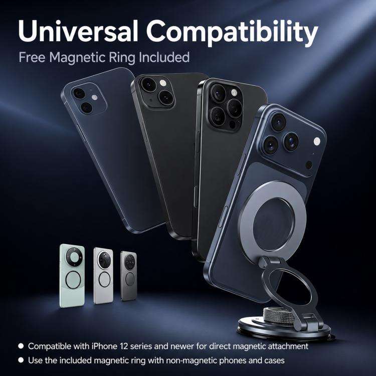P7 360-Degree Rotating Ring Carbon Fiber Texture Alloy Magnetic Phone Holder