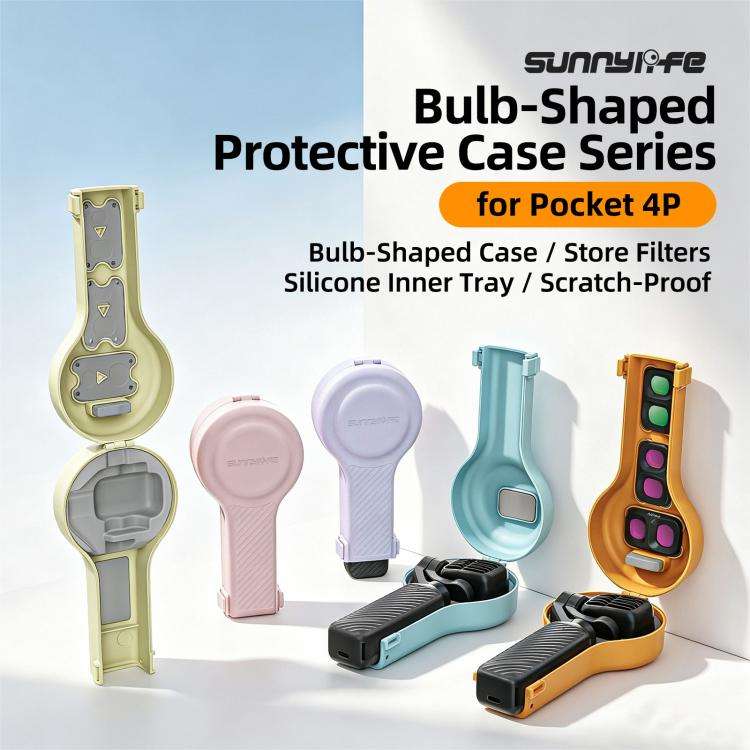 For DJI Osmo Pocket 4P Sunnylife Bulb-Shaped Gimbal Camera Protective Cover Storage Box with Lany...