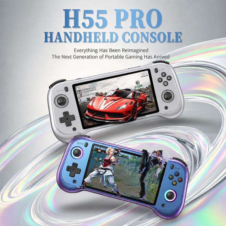 H55 Pro 5.5-inch IPS Screen Handheld Game Console Supports 40+ Emulators, 64G, 128G