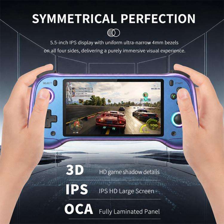 H55 Pro 5.5-inch IPS Screen Handheld Game Console Supports 40+ Emulators, 64G, 128G