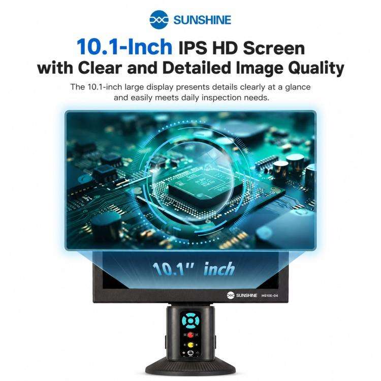 SUNSHINE MS10E-04 4K HD Digital Microscope with Metal Stand Base & 10-inch Large Display, EU Plug...