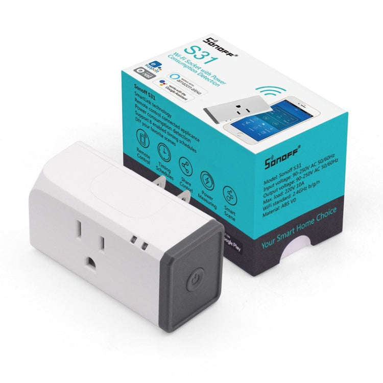 Sonoff S31 16A Phone APP Remote Timing & Power Energy Usage Monitor Mini WiFi Smart Socket Works ...
