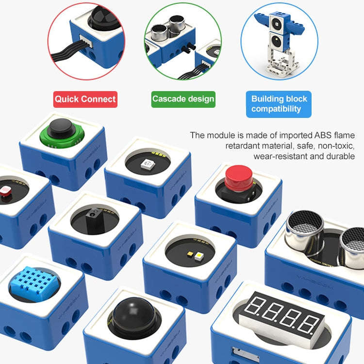 Yahboom Building Block Sensor Module Kit, Compatible with Micro:bit V2/V1.5 Arduino UNO Raspberry...