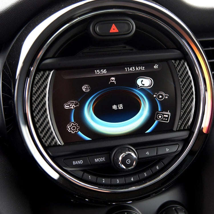 2 PCS Car F Chassis Navigation Panel Carbon Fiber Decorative Sticker for BMW Mini Cooper Countrym...