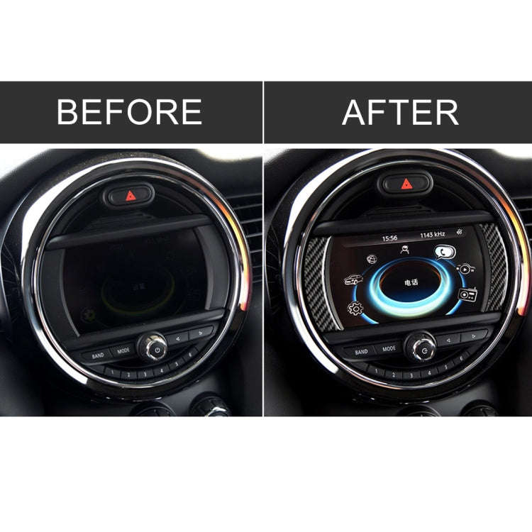 2 PCS Car F Chassis Navigation Panel Carbon Fiber Decorative Sticker for BMW Mini Cooper Countrym...