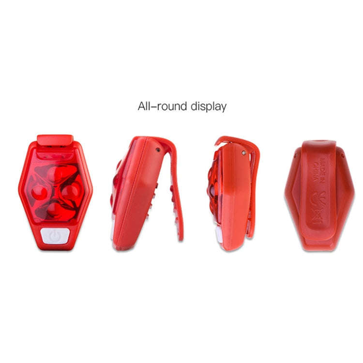 Multifunctional Outdoor Bicycling Running Warning Light Bicycle Taillight LED Back Clip Light, LE...