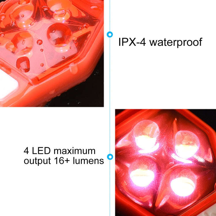 Multifunctional Outdoor Bicycling Running Warning Light Bicycle Taillight LED Back Clip Light, LE...