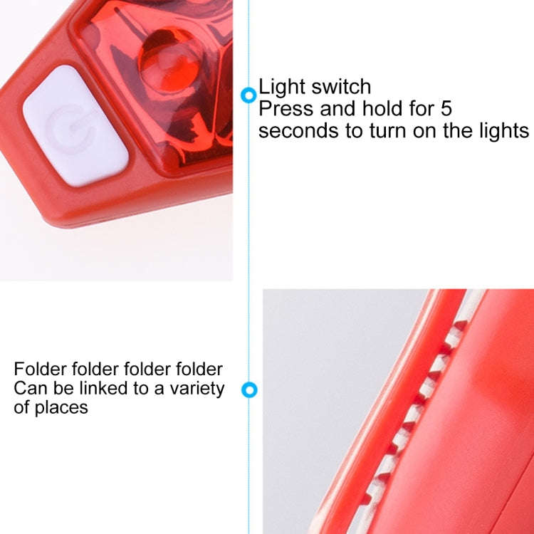 Multifunctional Outdoor Bicycling Running Warning Light Bicycle Taillight LED Back Clip Light, LE...