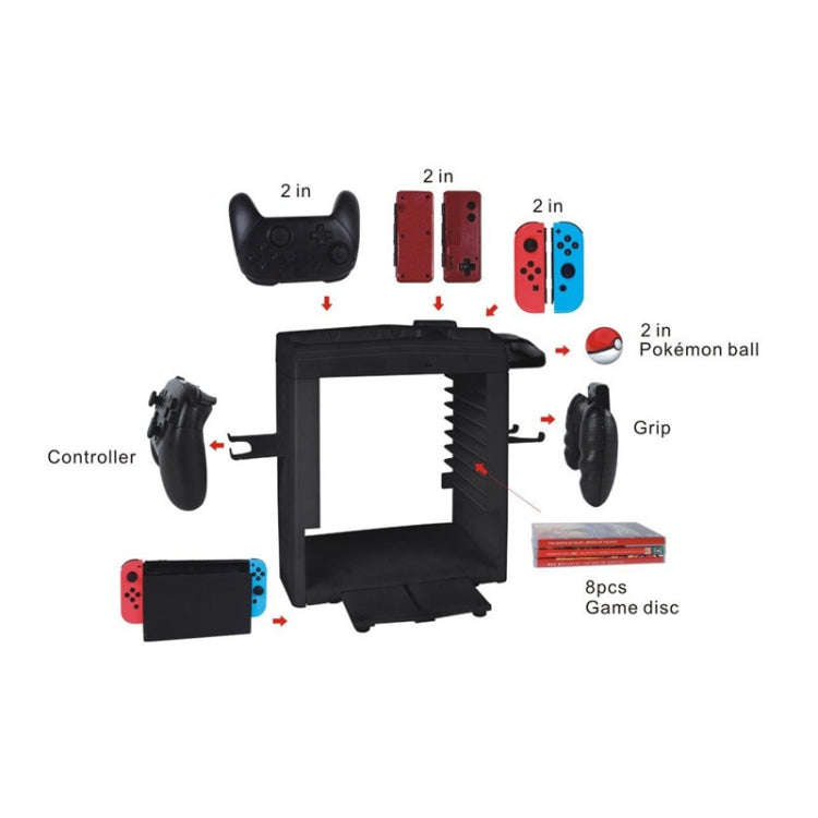 KJH Multi-function Bracket Handle Charging Base Receiving Frame for Nintendo Switch, KJH-SWITCH-27