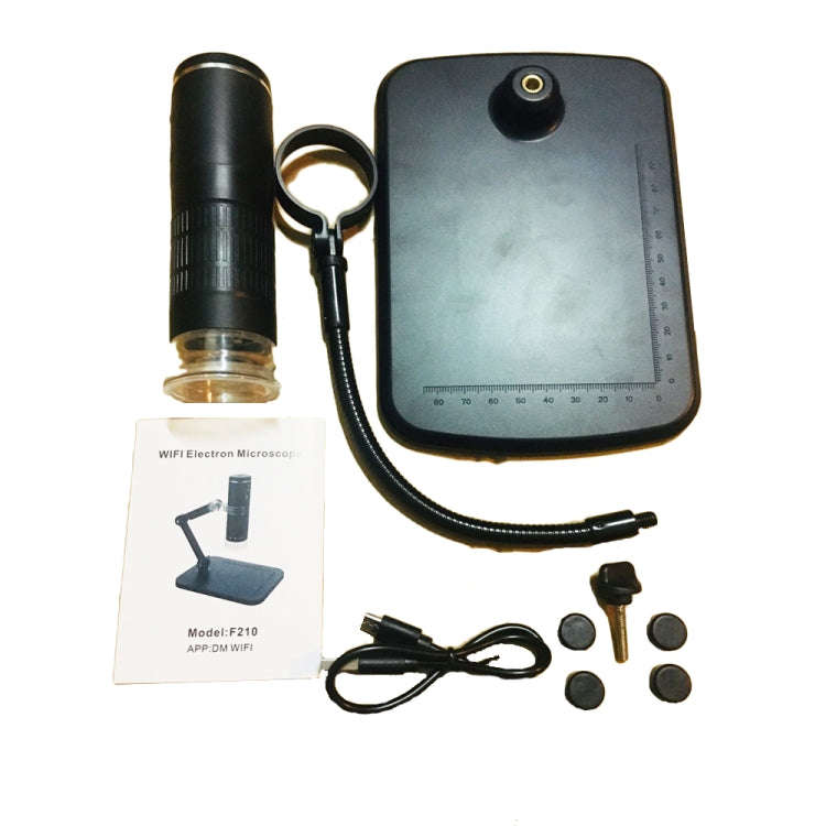 F210 HD 1080P WIFI 1000X Magnification Digital Microscope with 8 LED Light, F210 Silver
