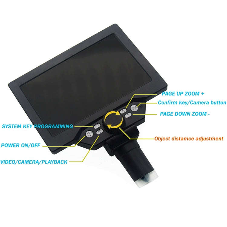 G1200 7 inch LCD Screen 1200X Portable Electronic Digital Desktop Stand Microscope, AU Plug, Lith...