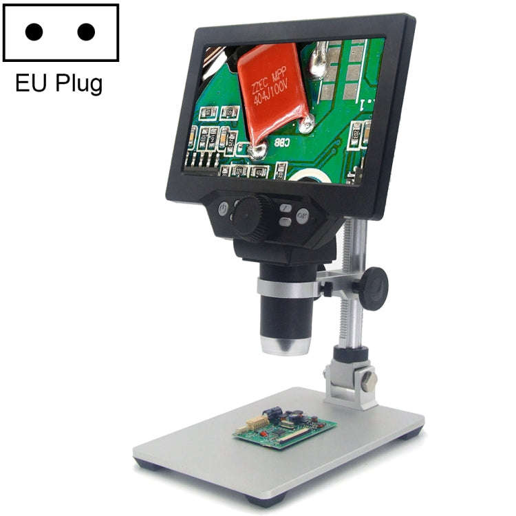 G1200 7 inch LCD Screen 1200X Portable Electronic Digital Desktop Stand Microscope, AU Plug, Lith...