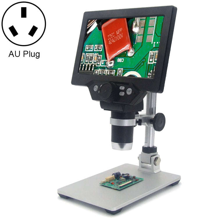 G1200 7 inch LCD Screen 1200X Portable Electronic Digital Desktop Stand Microscope, UK Plug, No B...