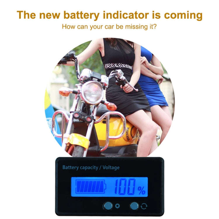 H6133 12V-84V Lead-acid Battery Voltage Tester Percentage Voltmeter Gauge Lithium Battery Status ...