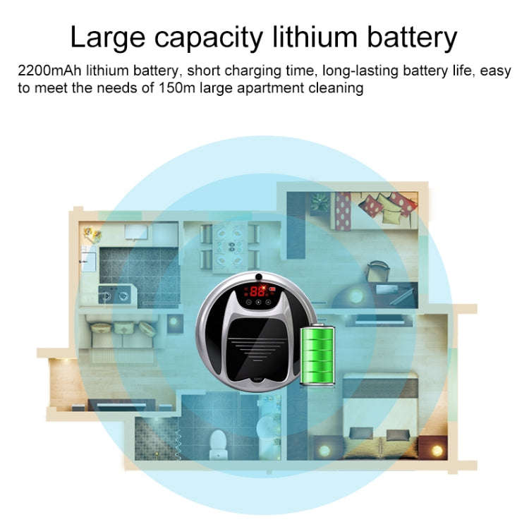 FD-3RSW(IB)CS 800Pa Suction Smart Household Vacuum Cleaner Clean Robot with Remote Control, FD-3R...