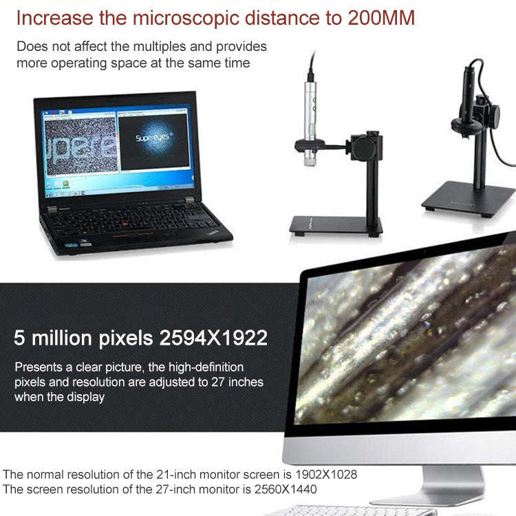 Supereyes B011 HD Digital Electronic Microscope Industrial Mobile Phone Repair Magnifying Glass, ...