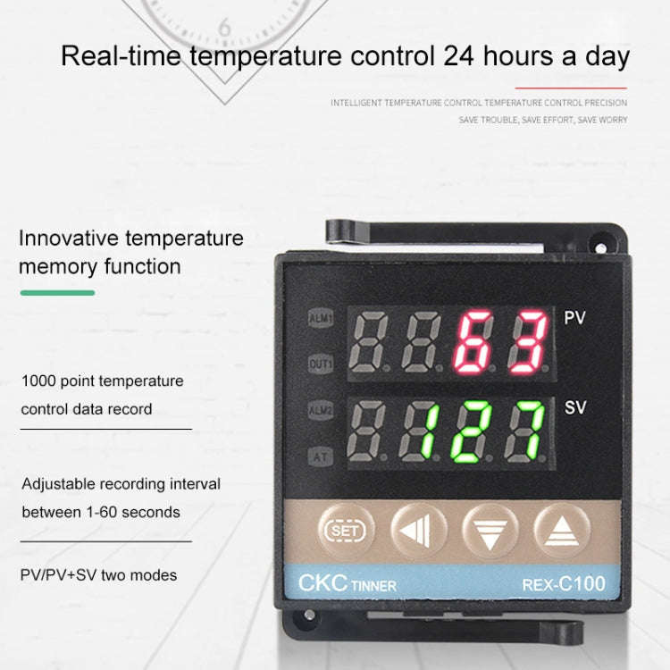 REX-C100 Thermostat + Thermocouple + SSR-10 DA Solid State Module Intelligent Temperature Control...