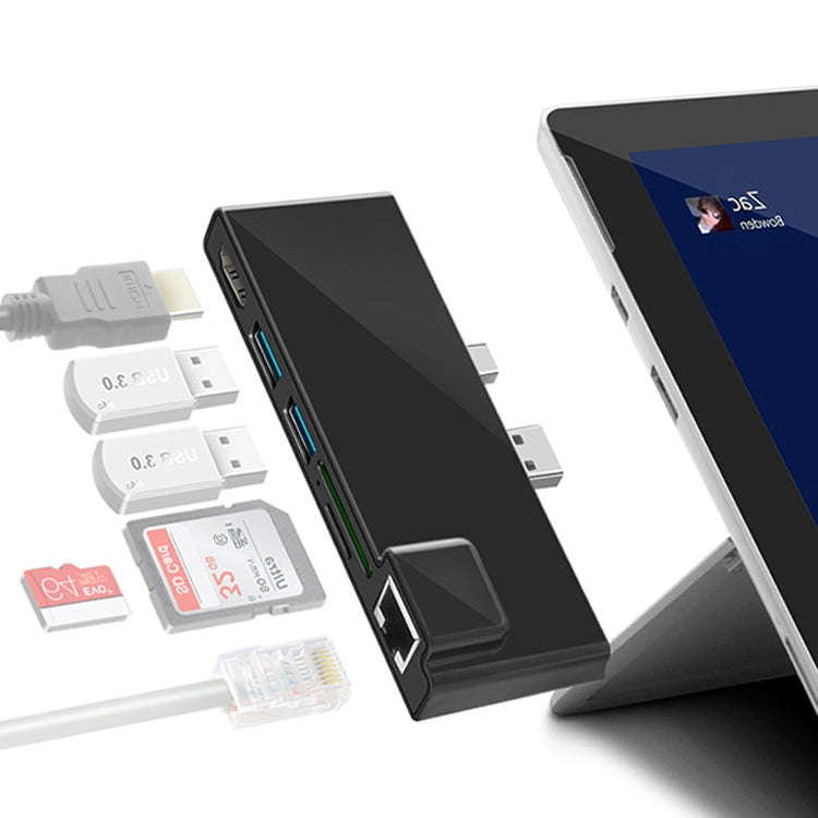ROCKETEK SK-S5HL RJ45 + 2 x USB 3.0 + HDMI + SD / TF Memory Card Reader HUB 4K HDMI Adapter, SK-S5HL