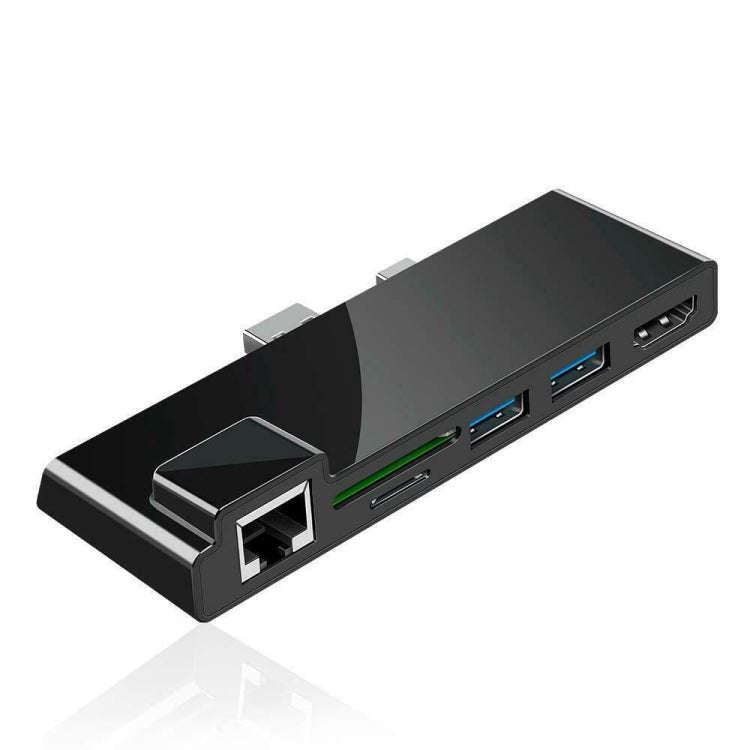 ROCKETEK SK-S5HL RJ45 + 2 x USB 3.0 + HDMI + SD / TF Memory Card Reader HUB 4K HDMI Adapter, SK-S5HL