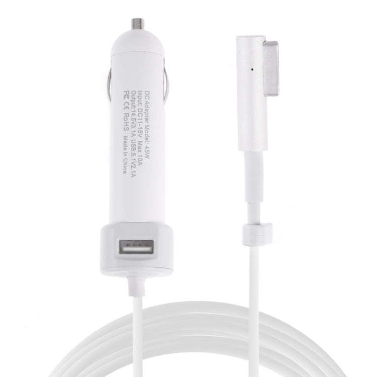 45W 5.1V 2.1A USB Interface Car Charger with 14.5V 3.1A L MagSafe Interface Data Cable, 14.5V 3.1...