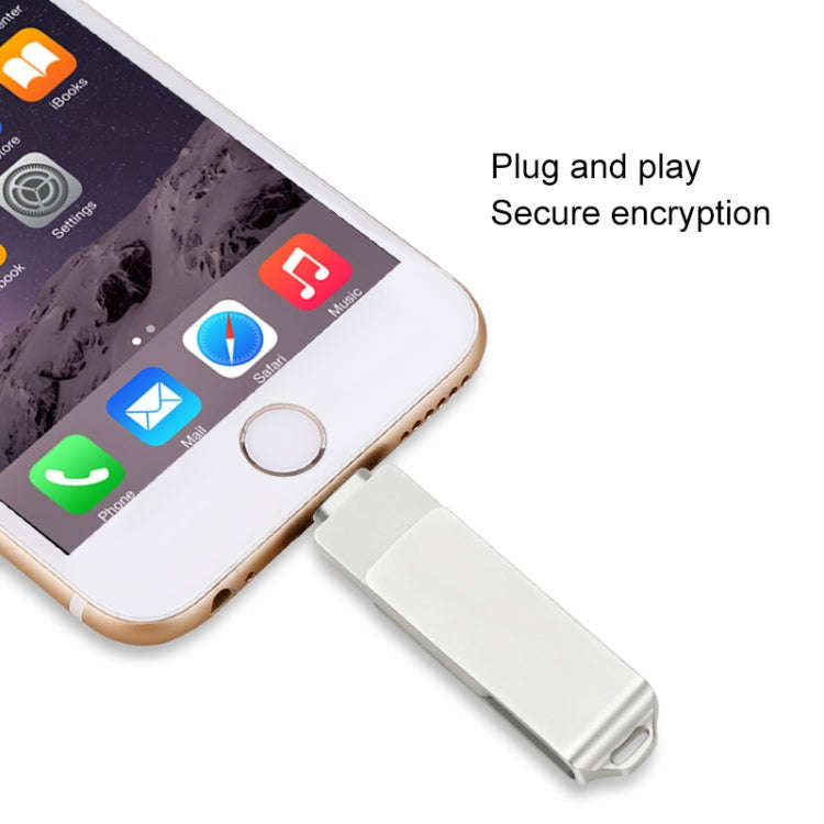 S31 3 in 1 64GB Micro USB 2.0 + USB-C / Type-C + 8 Pin Interface Metal Twister Flash Disk, 64GB